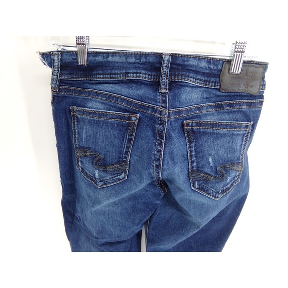 SILVER Suki Bootcut Mid Rise Dark Wash Blue Jeans Womens SZ W29 L35 (W32 L32) - Picture 4 of 11